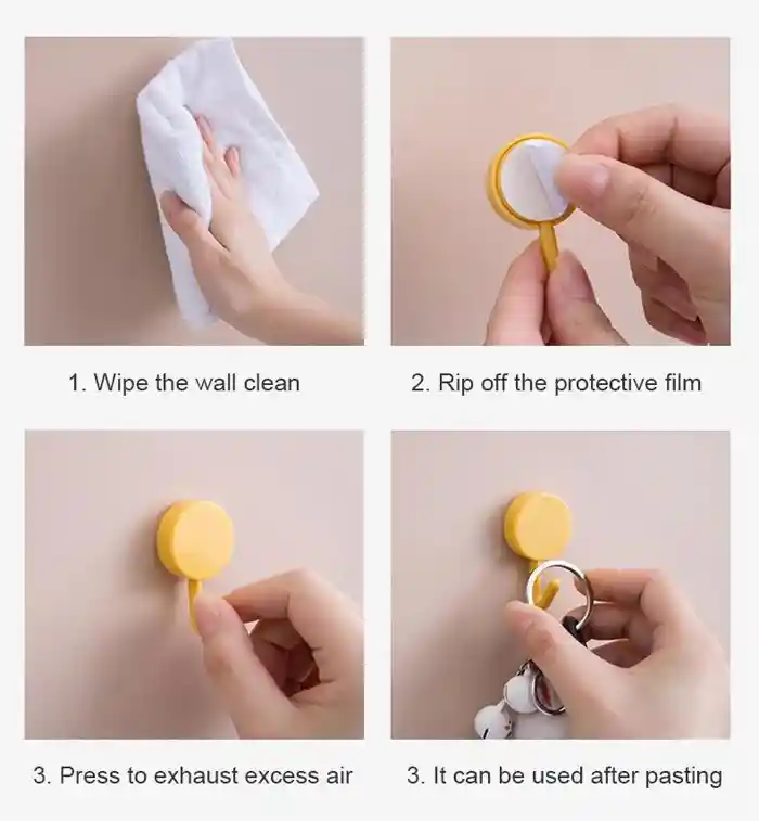 10PCS Self Adhesive Wall Hook Strong Without Drilling Coat Bag Bathroom Door Kitchen Towel Hanger Hooks Home Storage Accessories